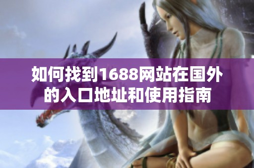 如何找到1688网站在国外的入口地址和使用指南