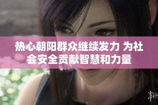 热心朝阳群众继续发力 为社会安全贡献智慧和力量